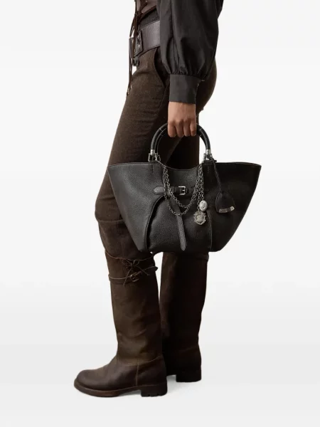 Colier Ralph Lauren Collection din piele negru