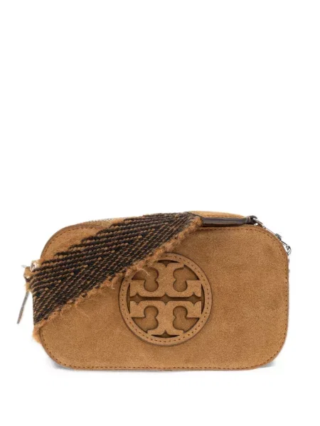 Τσάντα χιαστί Tory Burch σουέτ καφέ