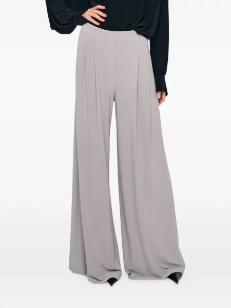 Pantaloni Norma Kamali plisate gri