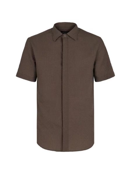 Cămașă Emporio Armani scurtă maro