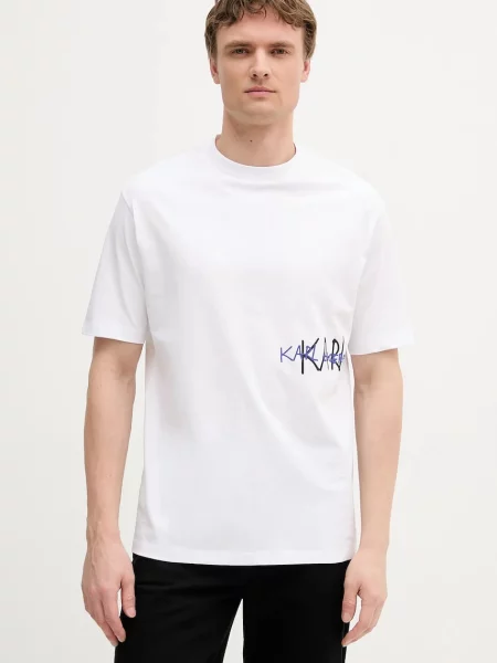 Тениска Karl Lagerfeld с принт бяло
