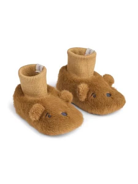 Liewood papuče za bebe Beth Bear Plush Slipper smeđa