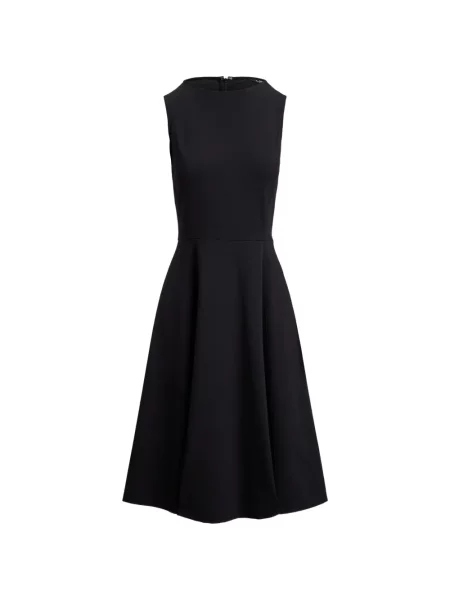 Rochie midi Lauren Ralph Lauren fără mâneci negru