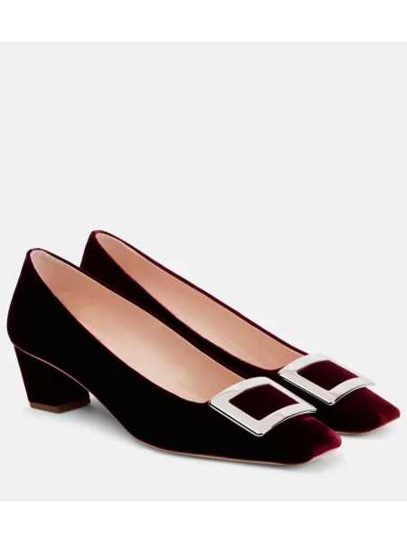 Pantofi cu toc Roger Vivier bordo