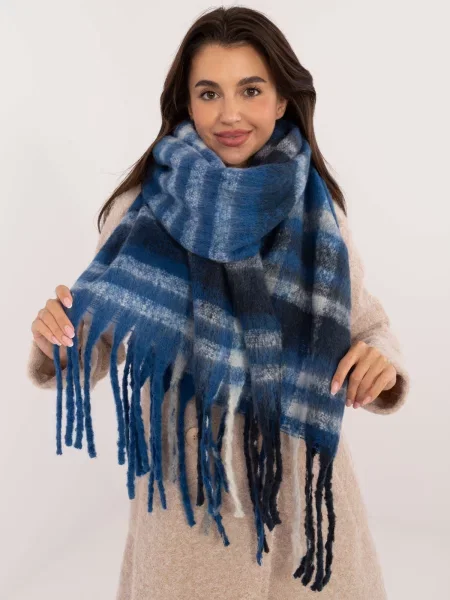 Szal Wool Fashion Italia niebieska