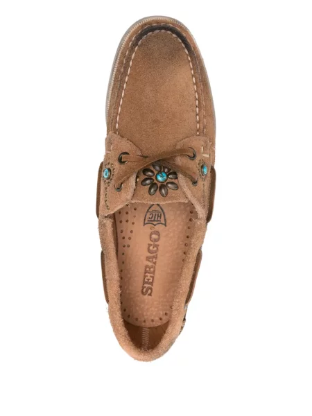Pantofi loafer Sebago din piele de căprioară maro