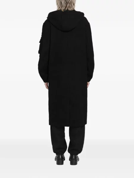 Palton Yohji Yamamoto cu glugă negru