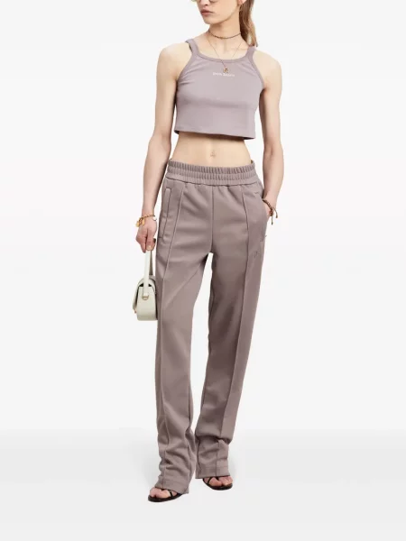 Raštuota marškinėliai be rankovių Palm Angels apkarpytas violetinė