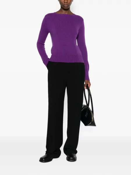 Pulover Bompard cu decolteu rotund violet