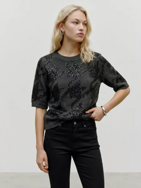 VERO MODA Πουλόβερ VMNEW ZUZU γραφίτης μαύρο