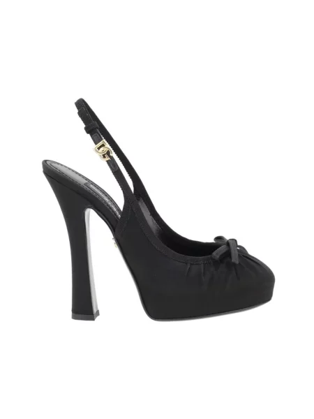 Satynowa czółenka Dolce And Gabbana czarna