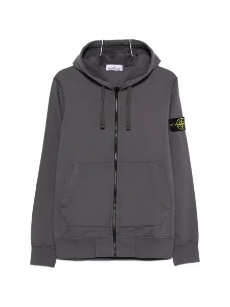 Majica s kapuljačom Stone Island s kapuljačom kamenje siva