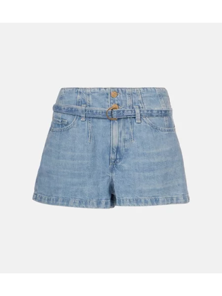 Szorty jeansowe 7 For All Mankind z wysoką talią niebieskie