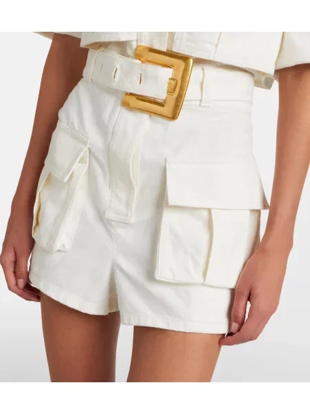 Cu centură salopetă scurtă Balmain alb