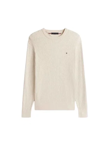 Dzianinowy sweter Tommy Hilfiger beżowy