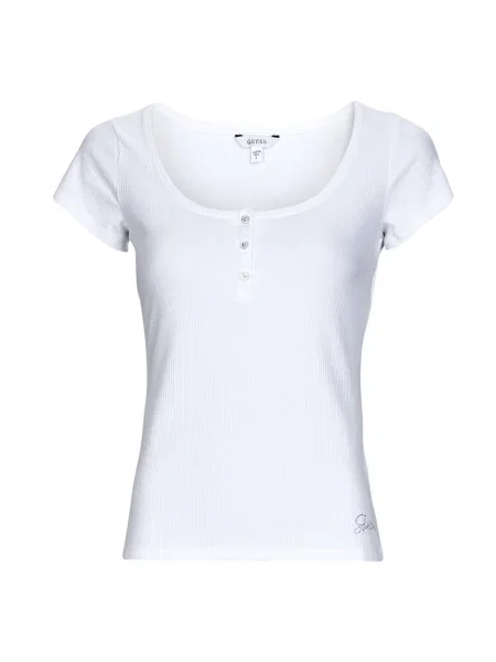 Tricou Guess cu guler henley