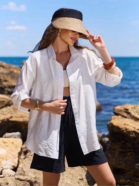 Лляна Сорочка ISSA Plus молочний