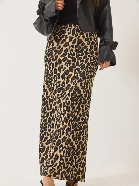 Bianco Lucci Fustă maro / brocart negru