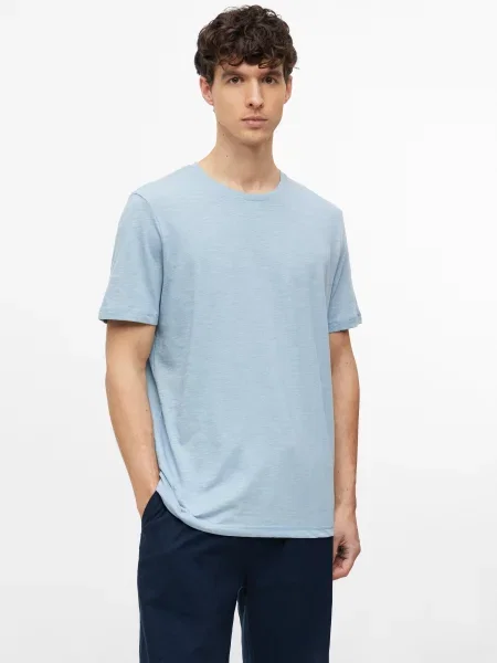 Melanżowy T-shirt z miękkiej mieszanki bawełny niebieska