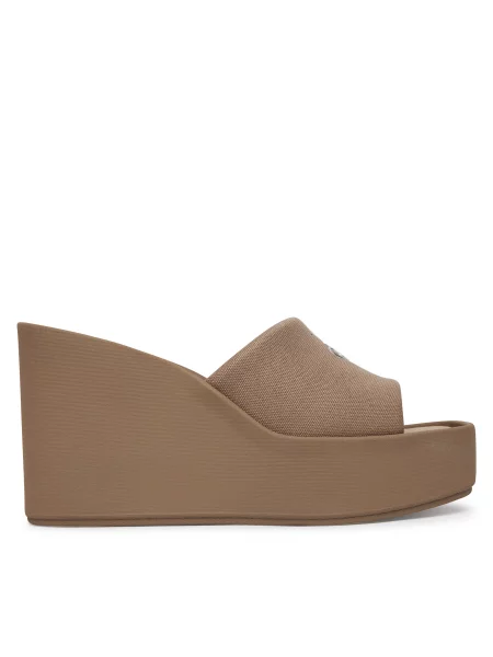 Чехли Calvin Klein Wedge 70 Sndl Canv Mg бежов
