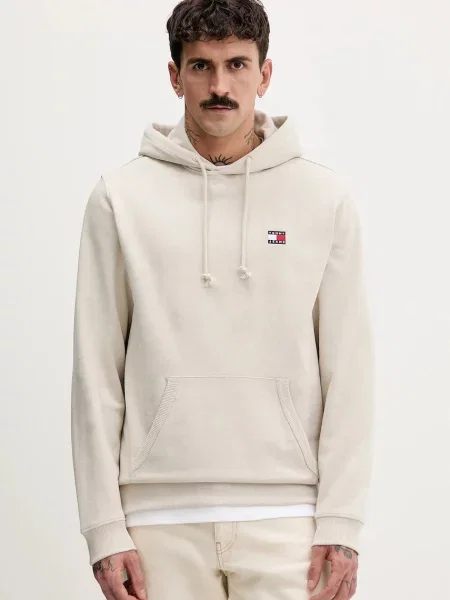 Tommy Jeans hanorac cu glugă pentru bărbați cu bej