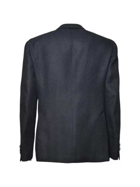Sacou Gabriele Pasini cu model herringbone albastru