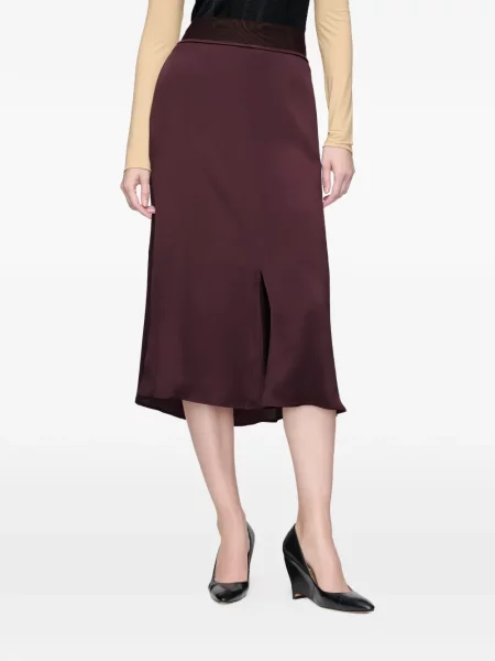 Fustă midi Maison Margiela din satin roșu