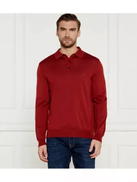 BOSS BLACK De lână polo Bono-L negru