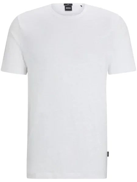 Tricou Boss de in cu decolteu rotund alb