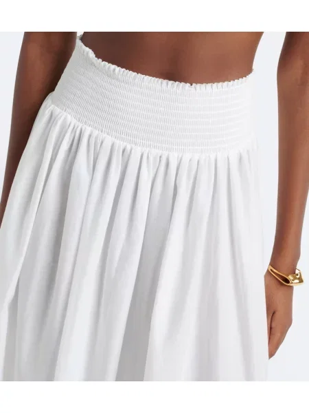 Fusta maxi Montce din poplin alb