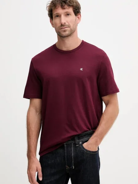Тениска Calvin Klein Jeans с изчистен дизайн синьо