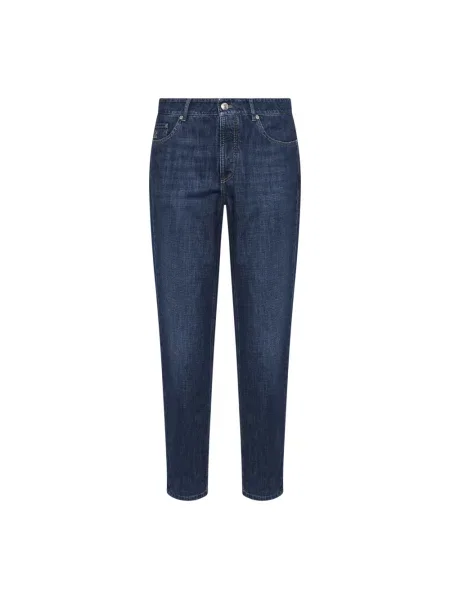 Jeansy straight leg Brunello Cucinelli niebieskie