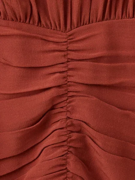 Sukienka z szyfonu z drapowanym panelem intensywny Teen XXS MANGO TEEN pomarańczowy