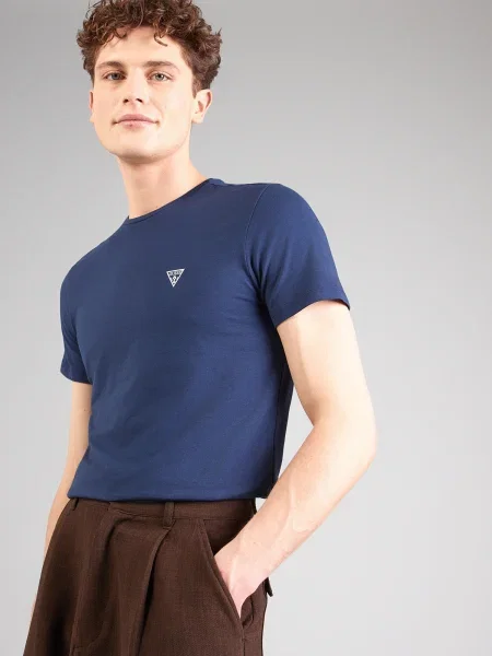GUESS Tricou CALEB HERO albastru alb