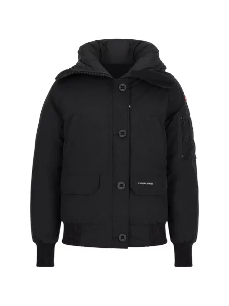 Geacă bomber Canada Goose cu glugă negru