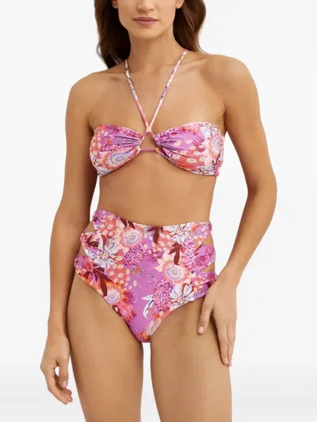 Bikini Agua Bendita cu model floral violet