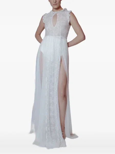 Rochie Lethicia Bronstein din dantelă de costum alb