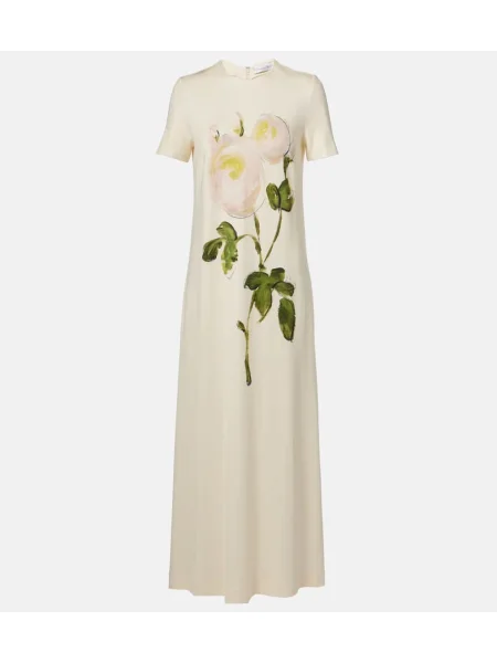 Rochie maxi Oscar De La Renta din jerseu de costum alb