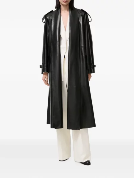 Palton Burberry din piele negru