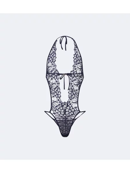 Body Gucci din dantelă albastru