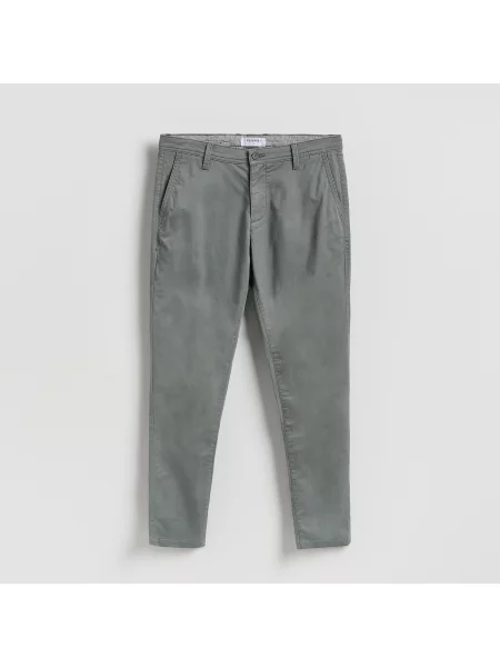 Reserved Kalhoty chino slim fit pudrově zelená