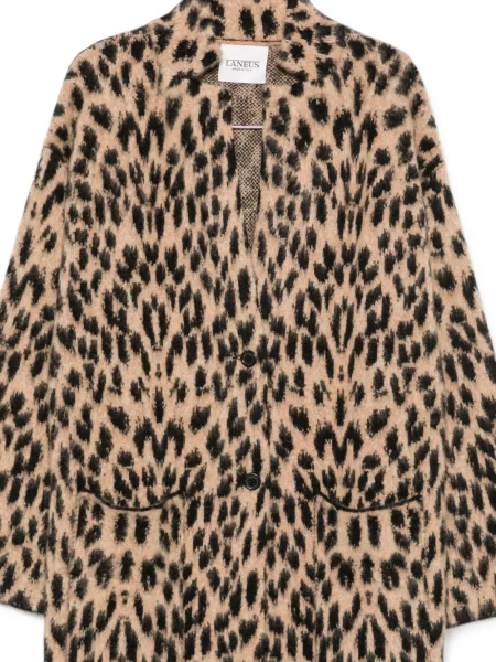 Palton Laneus tricotate cu imagine cu model leopard