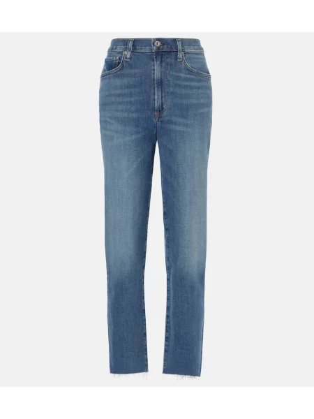 Ravne kavbojke Citizens Of Humanity z visokim pasom modra