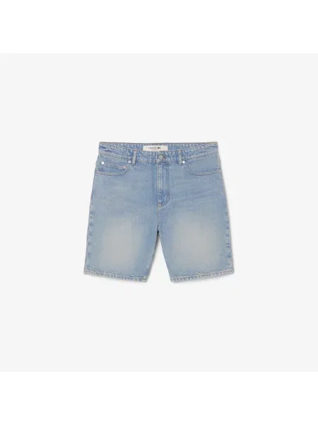 Lacoste Denimowe Szorty Straight Fit niebieskie
