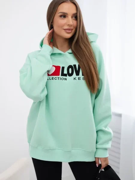 Bluza z kapturem Kesi ocieplana khaki