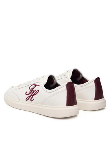 Sneakersy Tommy Hilfiger Th Icon Court Script Premium Krémová