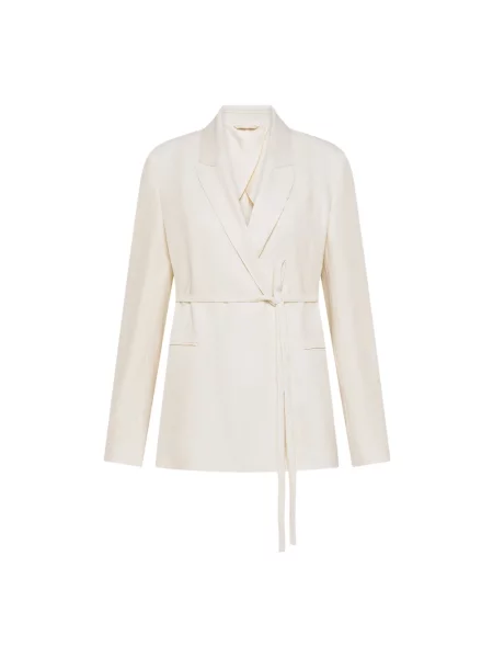 Marynarka Seventy z krepy beżowa