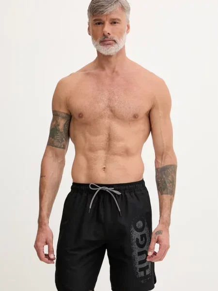 HUGO kopalne kratke hlače SPRAY_SWIM_SHORTS črna