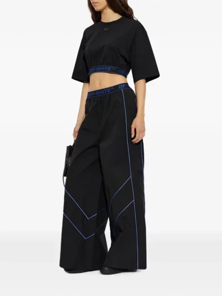Decupat tricou Off-white cu autograf alb