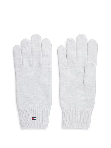 Tommy Hilfiger Γάντια Γυναικεία Flag Ανοιχτό γκρι
